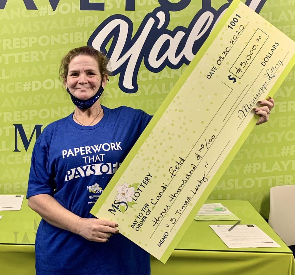 Candi F. of Jackson won $3,000 on a 3xs Lucky scratch-off game purchased at Jackson Ice Company on S. Jefferson St., Jackson.