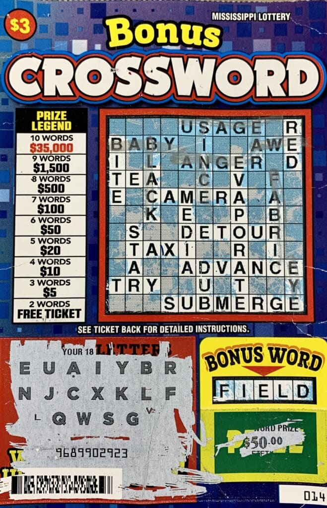 A Florence woman won $1,500 on a Bonus Crossword scratch-off game purchased from Jr. Food Mart #477 on E. Main St., Florence.