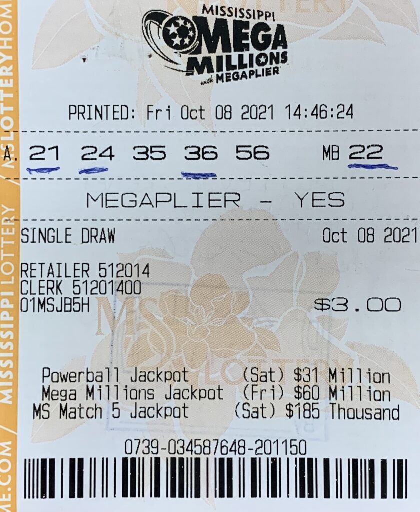 A Covington, La., woman won $1,000 on a Mega Millions ticket purchased from Clark Oil Company Inc. #19 on Hwy. 49, Gulfport.
